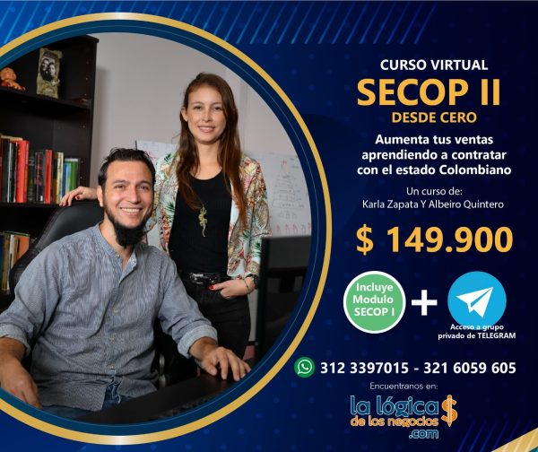 Curso Virtual SECOP II Desde Cero, Incluye modulo adicional del SECOP I + Grupo privado de TELEGRAM